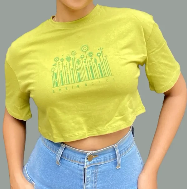 over crop t shirt a Over Crop T Shirt apple green