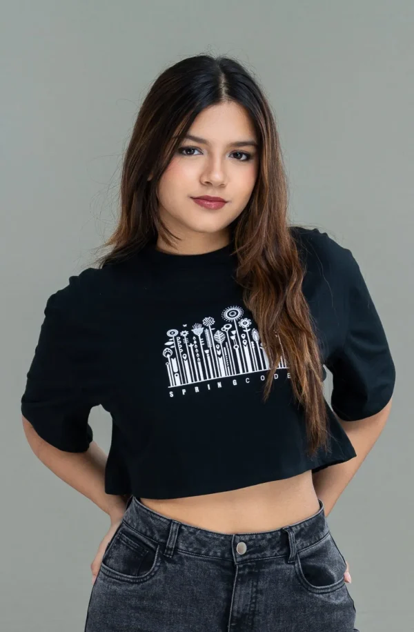 over crop t shirt b Over Crop T Shirt black