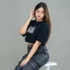 over crop t shirt bb Over Crop T Shirt black side view